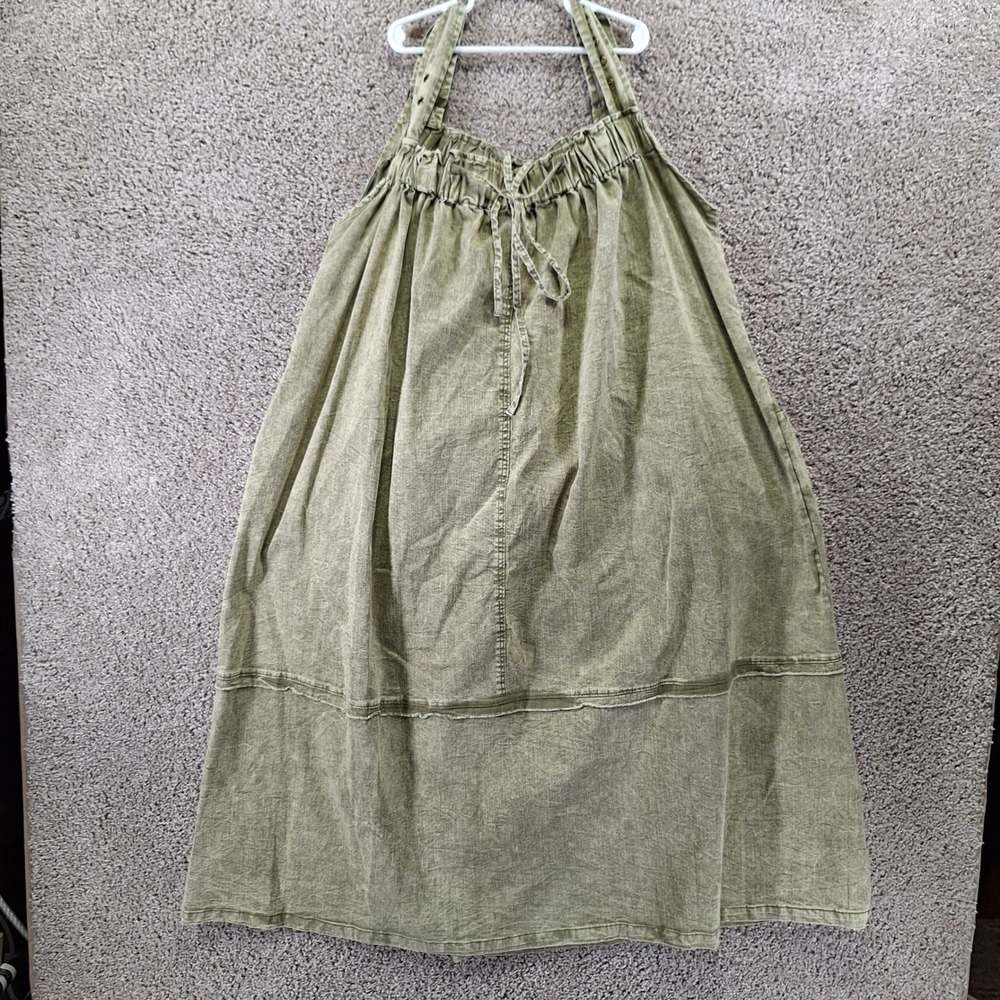 SHEIN Dress Womens M Green Halter Neck Maxi Boho Gorpcore